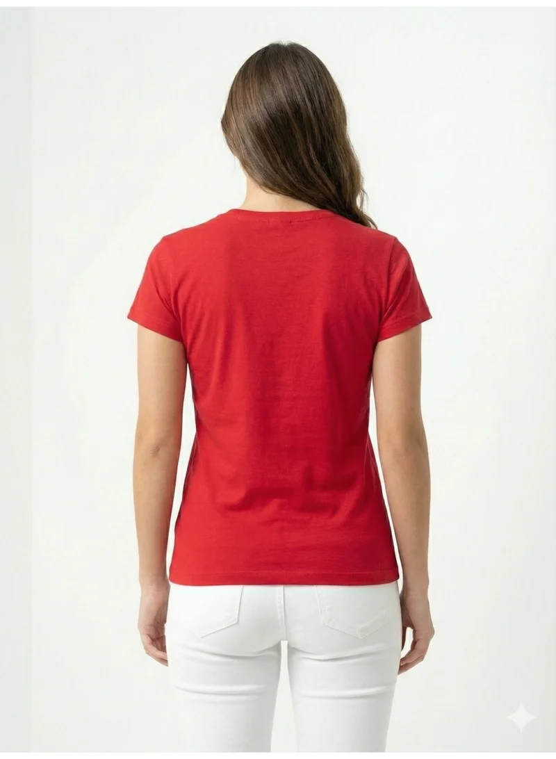 لعب البولو Girls Graphic T-shirt -RED